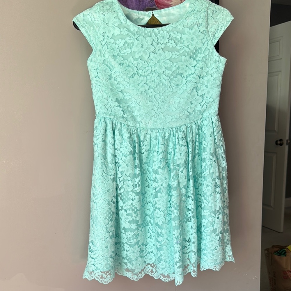 Mint Lace Kids Dress
